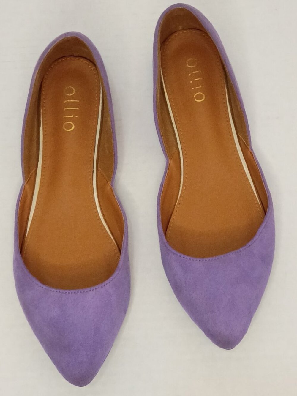 Ollio Purple Faux Suede D’Orsay Pointed Toe Flats Size Women’s 9